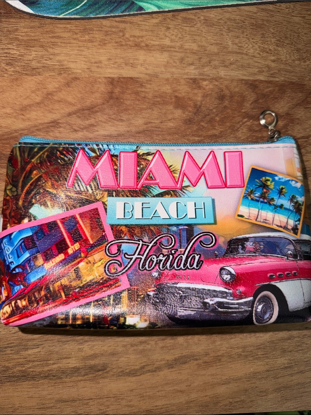 Miami Beach Florida Graphic Zip Pouch - Pink Multi